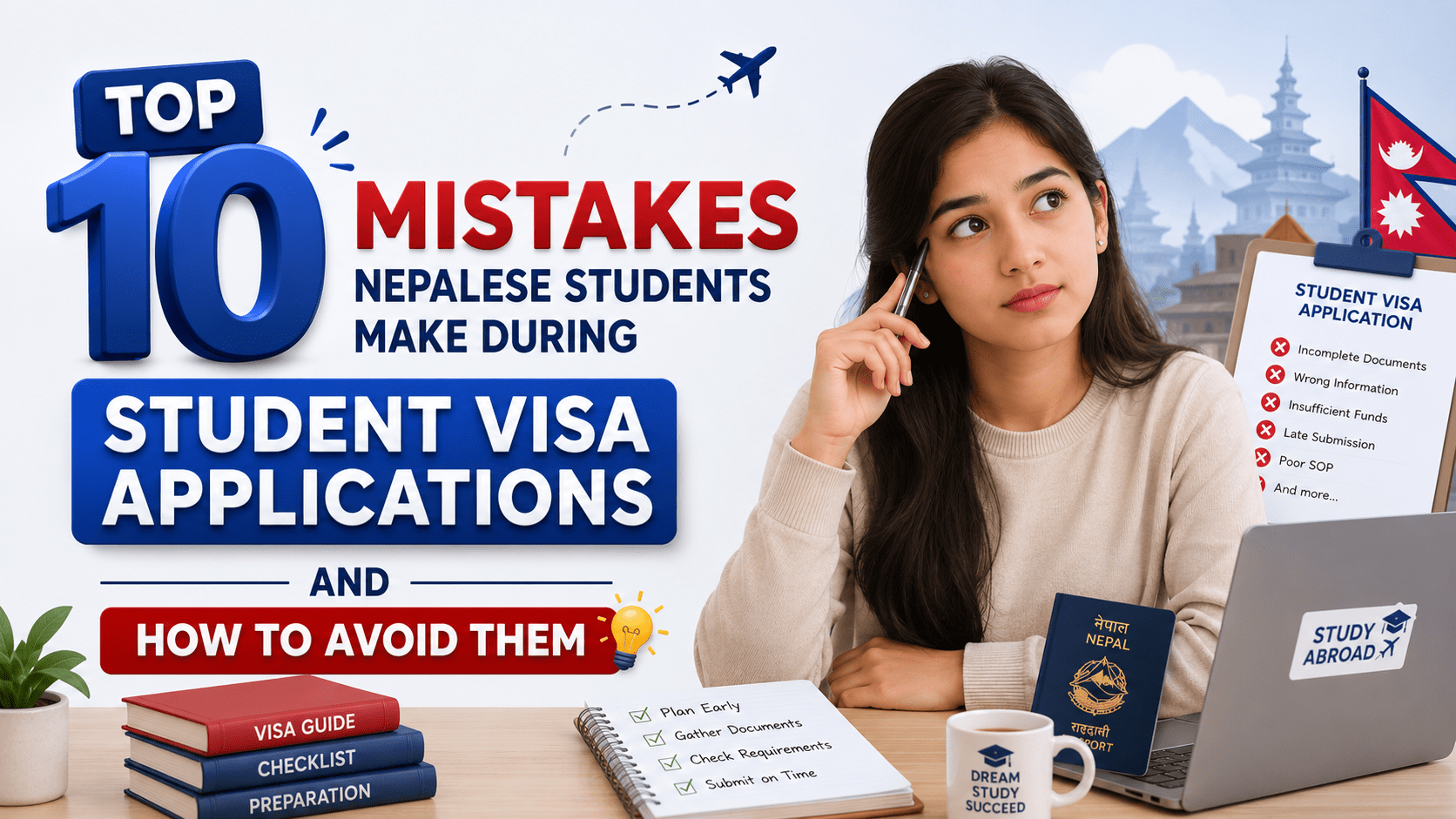 Top 10 Mistakes Nepalese Students Make During Student Visa Applications